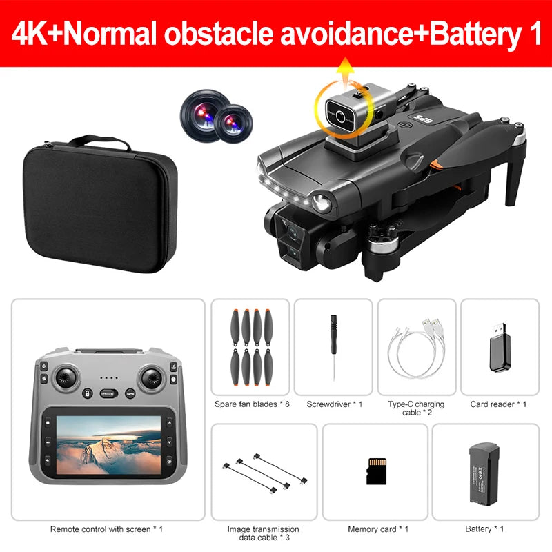 Lenovo V198Max GPS Drone 4K Professionnel 8K HD Deux caméras Moteur sans balais 5G WIFI FPV RC Quadcopter Hélicoptère avec jouet d’écran