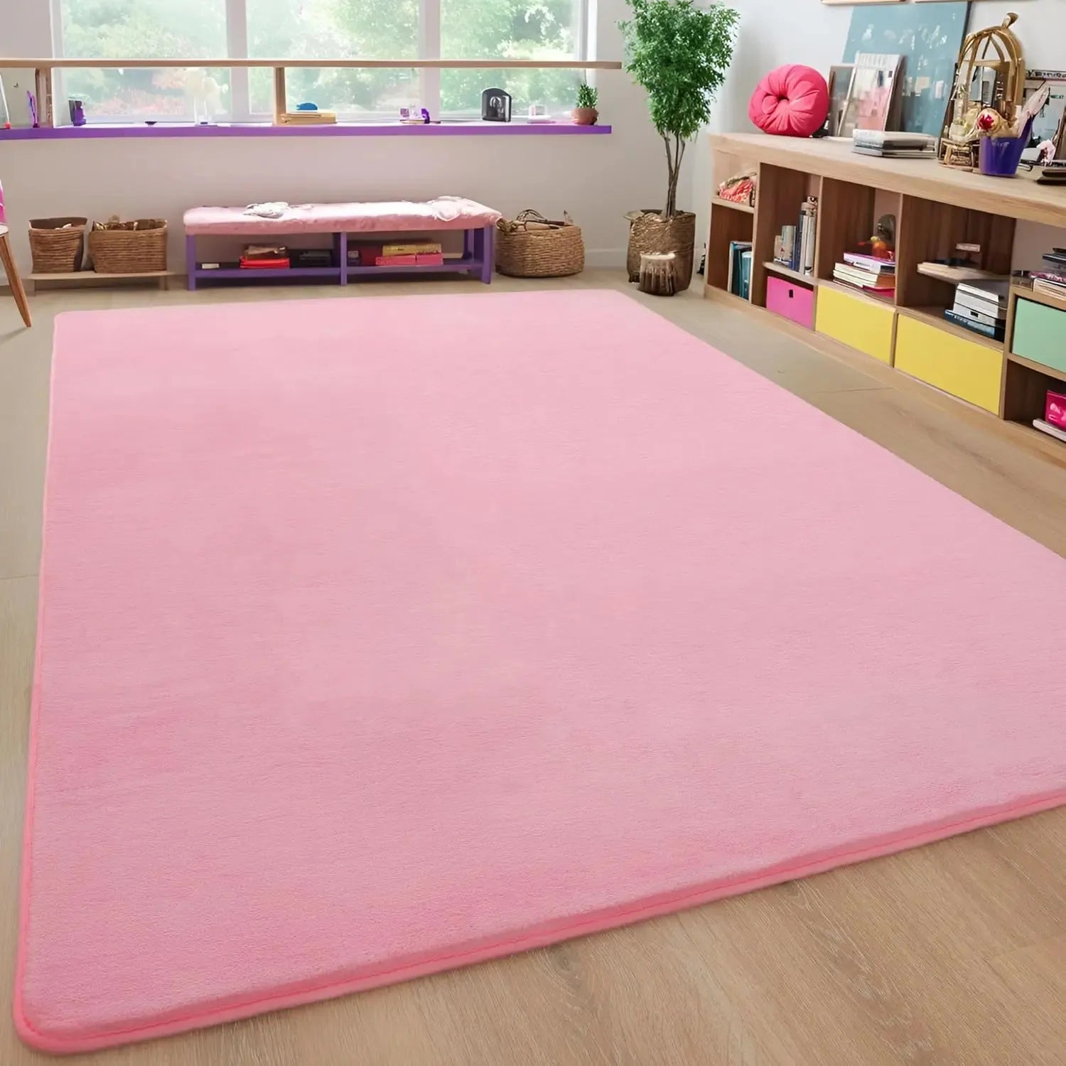 VIKAMA Tapis de velours corail moderne, doux et antidérapant Salon, chambre à coucher, grand espace, jeux pour enfants, tapis de sol pour la décoration intérieure