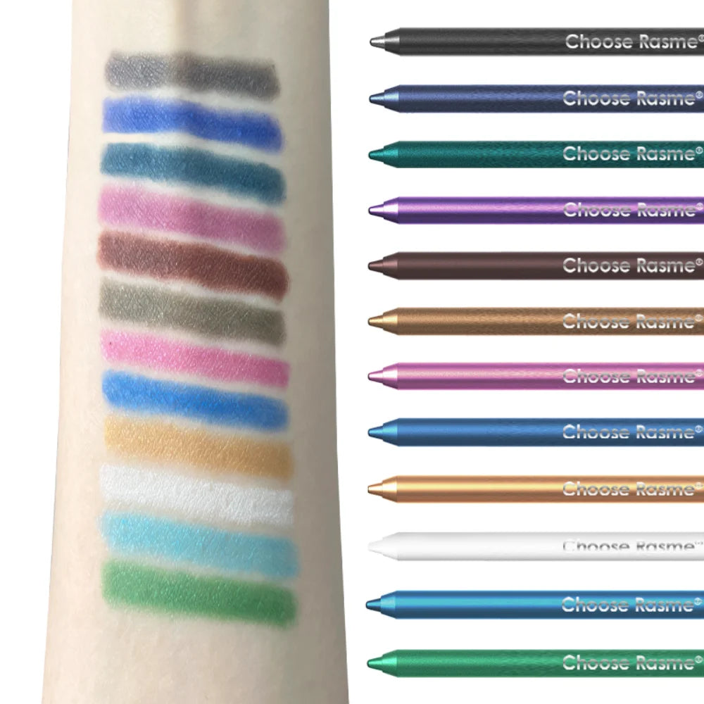 12 pcs Ensemble de stylos eyeliner imperméables avec effets chatoyants - Comprend fard à paupières durable et facile à colorer
