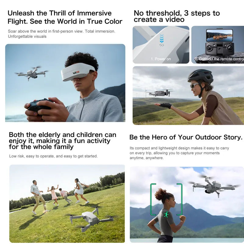 VR Lunettes Télécommande Fold Photographie aérienne Quadcopter Avion Jouets Nouveau