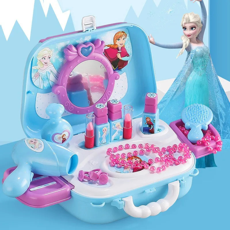 Simulation de maquillage Disney Frozen Accessoires Jouets Authentiques autorisés Elsa Princesse Valise Enfants Jouer Maison Fille