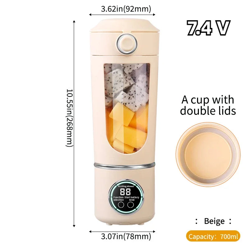 Nouveau mélangeur portable de fabricant de jus pour les milkshakes, smoothies 700ML, couleurs multiples, 12 lames, mélange rapide 2 en 1 blender, centrifugeuse à bouteille