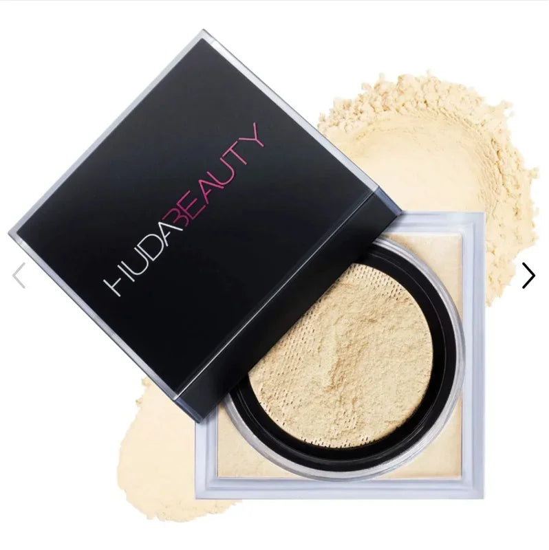 Huda Beauty, poudre délicate à prendre en charge, longue tenue, sans perte de maquillage, contrôle de l’huile, blocage de l’humidité, création d’un maquillage à base zéro pore