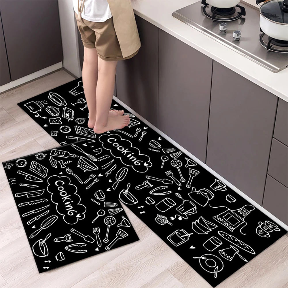 Tapis de cuisine antidérapant, longs tapis en velours de cristal pour le salon, tapis de pied absorbants, paillasson de chambre, paillasson transparent, petits tapis