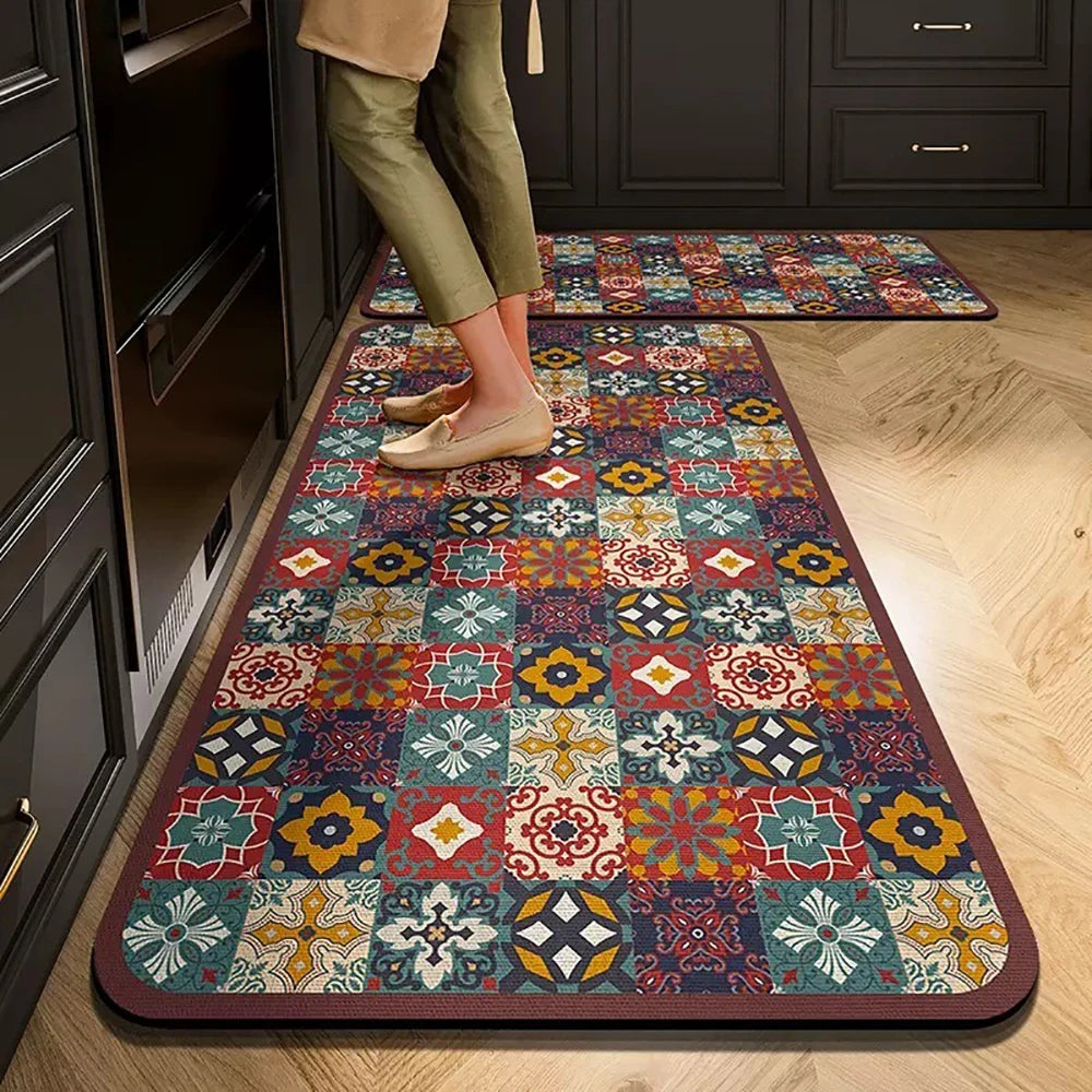Tapis de cuisine antidérapant, longs tapis en velours de cristal pour le salon, tapis de pied absorbants, paillasson de chambre, paillasson transparent, petits tapis