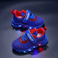Chaussures de sport en maille respirante Spiderman pour garçons au printemps et à l’automne, baskets LED pour enfants Disney, chaussures décontractées, chaussures légères pour 0-6 ans
