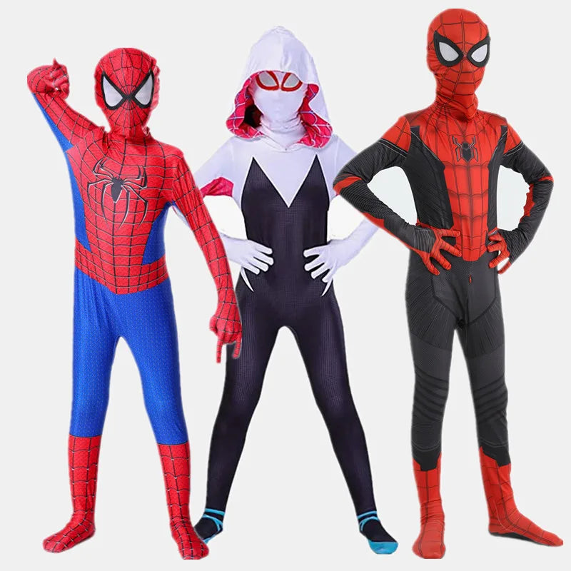 Déguisement de super-héros SPIDERMAN araignée pour enfants, jeu d’anime, dessin animé, jeu de rôle, masque, fête d’Halloween, jouer, costume, cadeau pour enfants