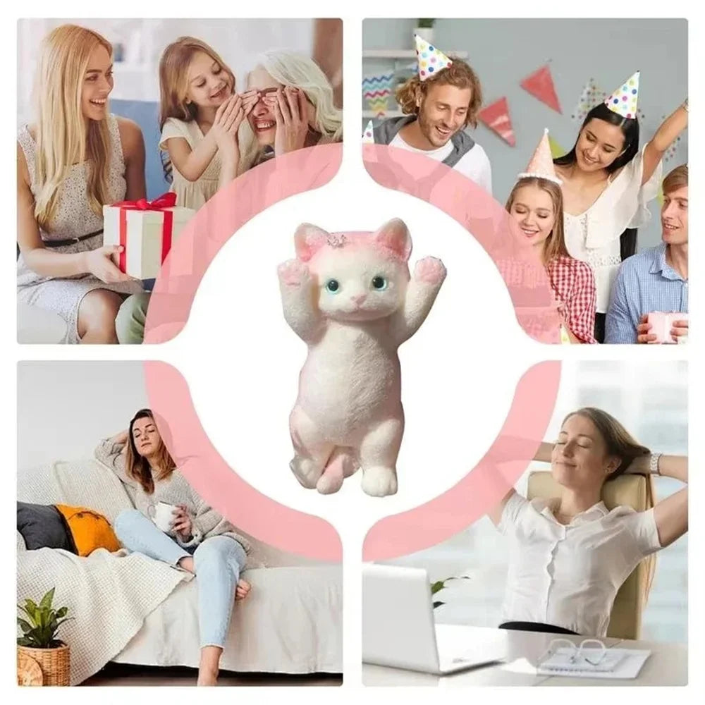 13CM Mignon Taba Chat moelleux, moelleux, collant, réaliste, chat, stress soulageant, simulation de jouet, poupée Chats, cadeau éjectable pour enfants, adultes