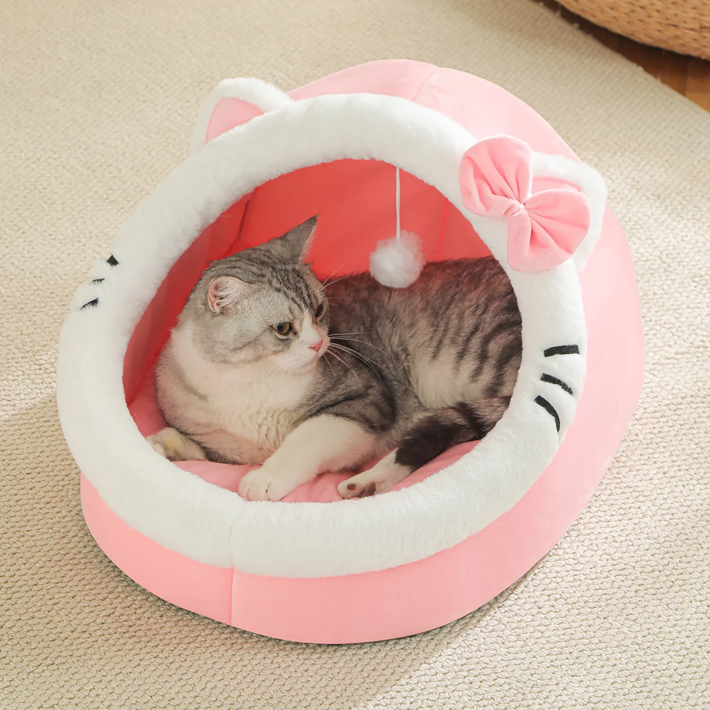 Maison de chat mignonne et douce, lit super pour chat, sommeil chaud et profond, confort, lit pour chat, animaux de compagnie, tente, nid confortable dans la grotte, petit tapis pour chien, sac