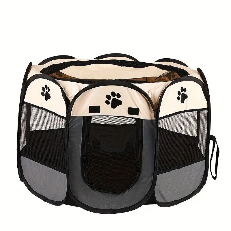 Clôture octogonale pour animaux de compagnie de la salle de maternité Cat, tissu oxford imperméable et résistant aux rayures, tente pliante pour chat, nid de nid de chat