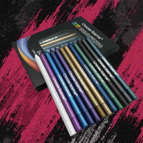 12 pcs Ensemble de stylos eyeliner imperméables avec effets chatoyants - Comprend fard à paupières durable et facile à colorer