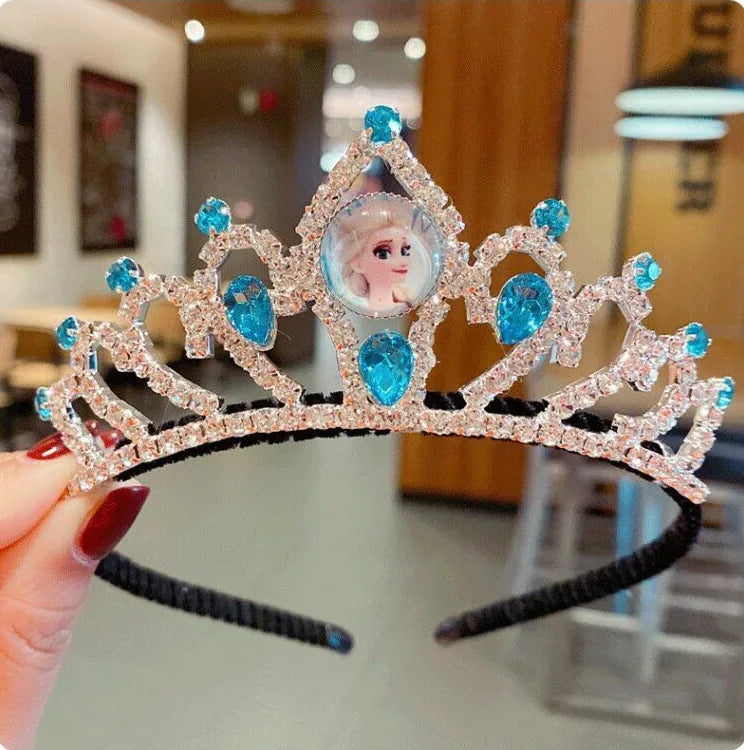 Ventes en hot Anime Frozen Princess Elsa Musique Magie Flocon de neige Baguette Bague Couronne Coffret Maquillage Jouets L’anniversaire de la fille Cadeaux de Noël