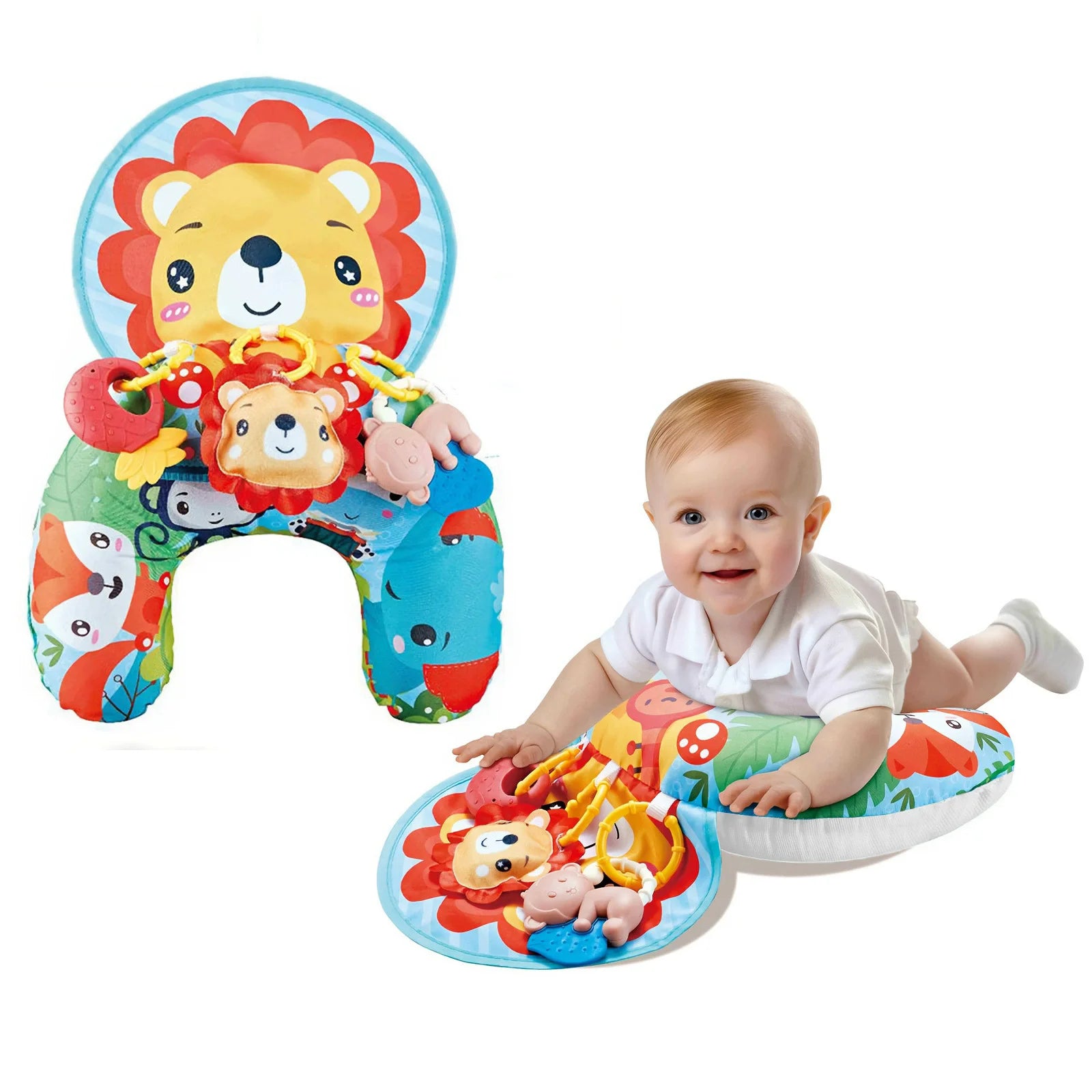 Oreiller pour bébé, coussin d’entraînement pour le ventre, coussin de couchage noir et blanc à contraste élevé, jouet sensoriel double face pour nouveau-né, coussin d’entraînement tête haute