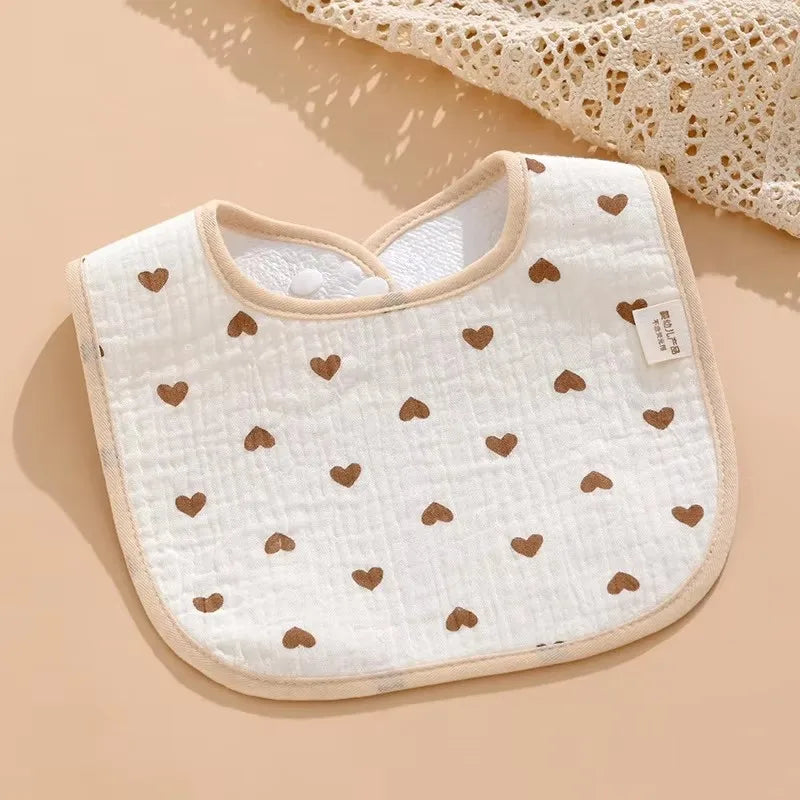 7pcs Bavoirs en coton imperméables pour bébés, linges à barboter, serviette à salive pour nouveau-nés, dessin animé, impression, accessoires pour bébés, biberons