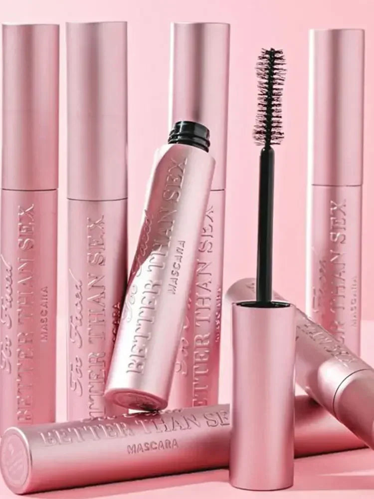 Mascara Long Cil Longue tenue - Oeil de chat Sex make up Big Eyes Nourish Waterproof Sweatproof Bushy Long Volume Maquillage lisse en aluminium rose 8ml