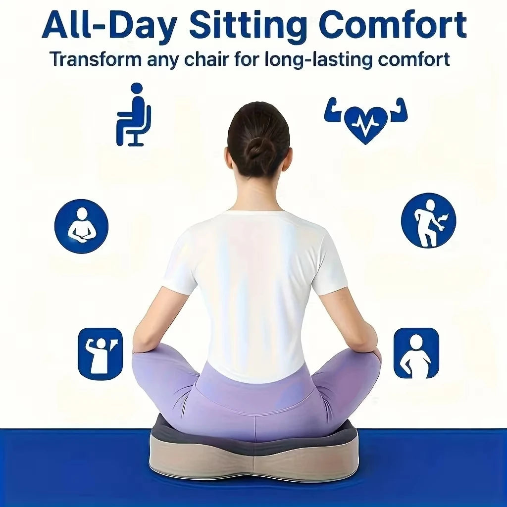 Coussin d’assise en mousse à mémoire de forme, coccyx, sciatique lombaire, soulagement de la douleur, confort, chaise de bureau, siège d’auto, coussin anti-dérapant, orthopédique, membrane