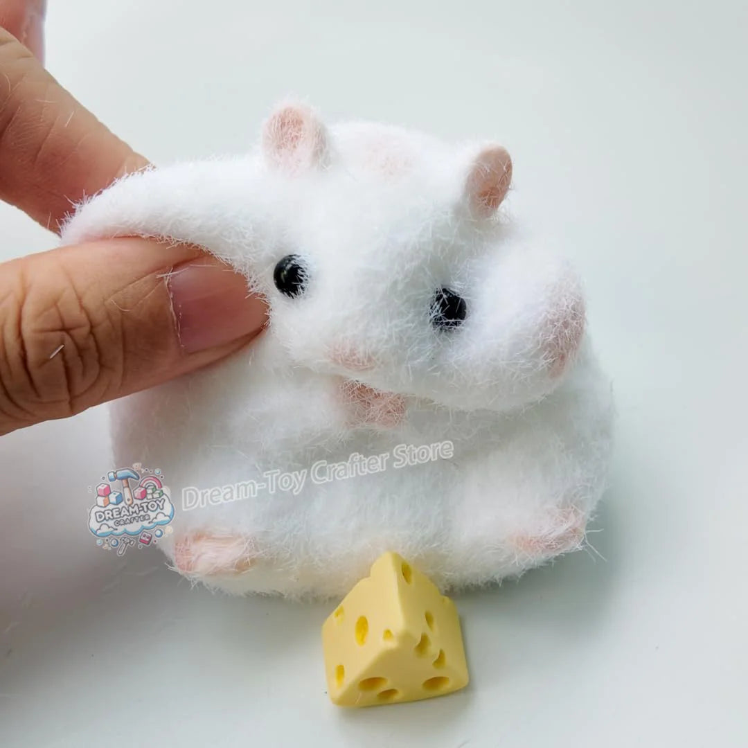 Jouet Squeeze Hamster en peluche mignon et pelucheux fait main, table squishy, anti-stress, fidget, soulagement du stress, décompression
