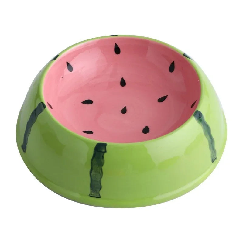 COLLECTION ETE 4 designs mignons, bol en céramique pour animaux, bol à melon d’eau, forme fraise, bol pour chat, petit chien, bol coloré pour fournisseurs d’eau, bol pour chat