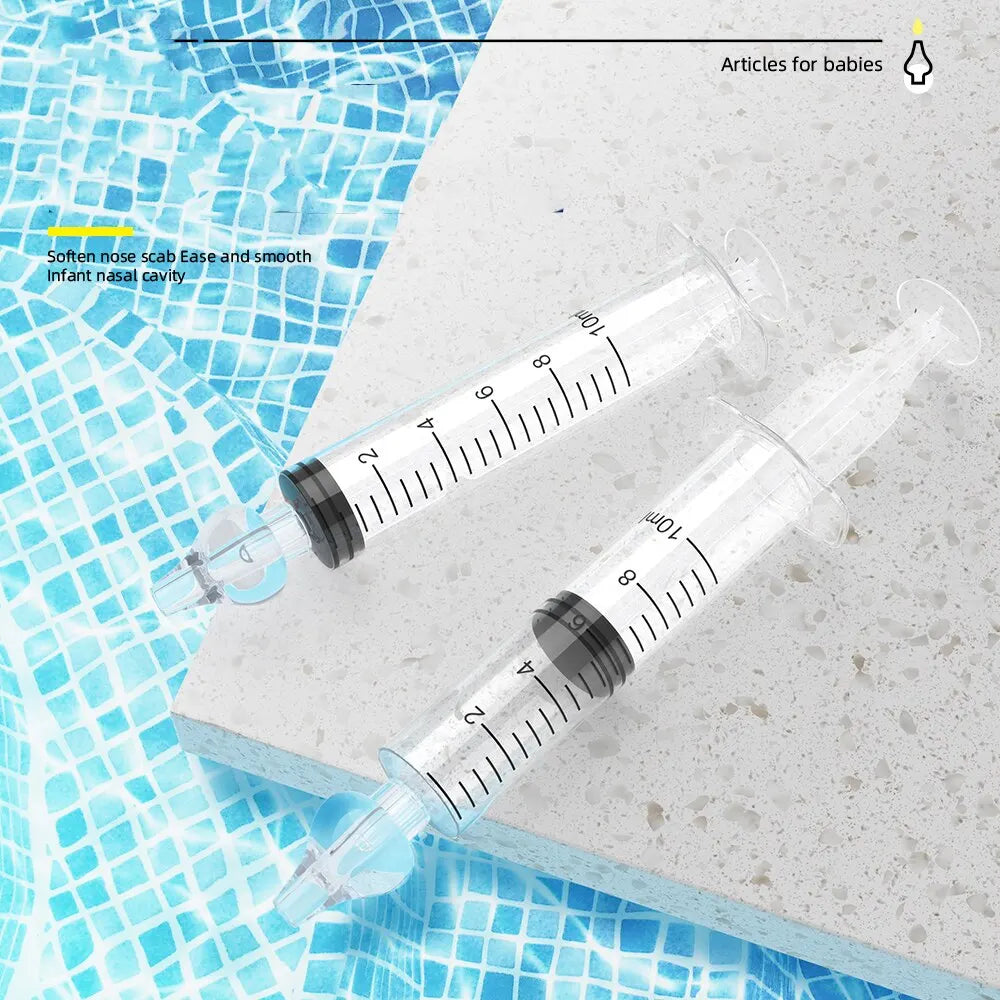 Nettoyant nasal pour bébé 2Pcs Nasal Washer Needle Tube Washer 10ML Aspirateur nasal pour nourrissons Nettoyant seringue Lavage Outils de soins pour bébés