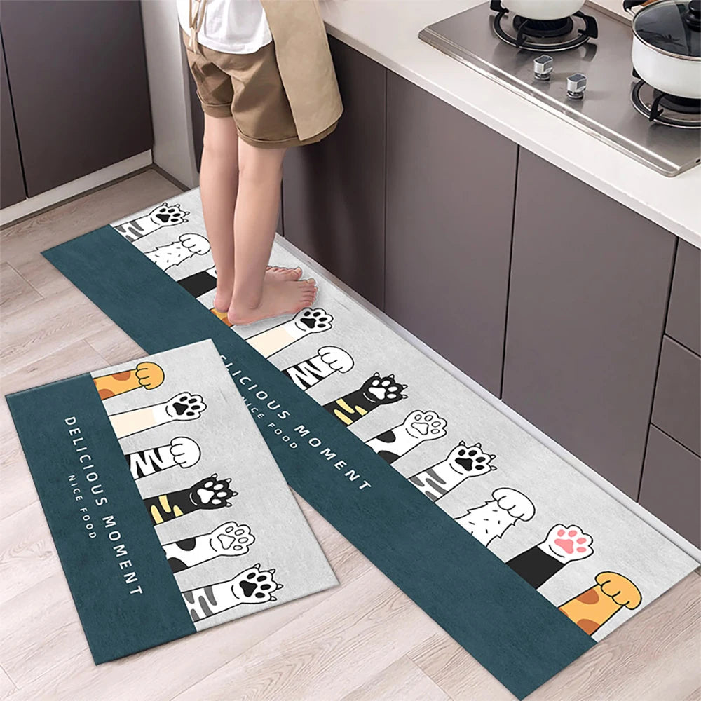 Tapis de cuisine antidérapant, longs tapis en velours de cristal pour le salon, tapis de pied absorbants, paillasson de chambre, paillasson transparent, petits tapis
