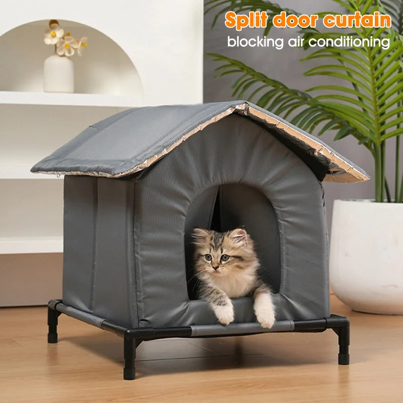 Maison extérieure imperméable pour animaux de compagnie, nid de chat épaissi, quatre saisons, maison universelle pour animaux de compagnie, pliable, lavable, pour petits animaux de compagnie