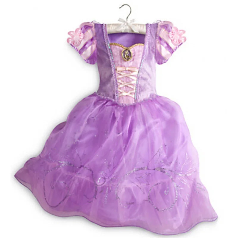 2026 Enfants Princesse Costume Filles Elsa Anna Robe Carnaval Cosplay Blanche Neige Aurora Moana Raiponce Sirène Belle Fête Tenues