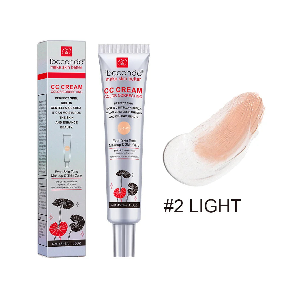 45ml Correcteur de couleur CC Crème Visage Centella Asiatica Réparation BB Cream Correcteur naturel Blanchissant Fond de teint liquide Cosmétiques