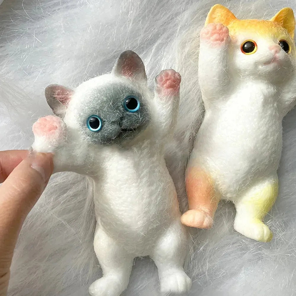 13CM Mignon Taba Chat moelleux, moelleux, collant, réaliste, chat, stress soulageant, simulation de jouet, poupée Chats, cadeau éjectable pour enfants, adultes