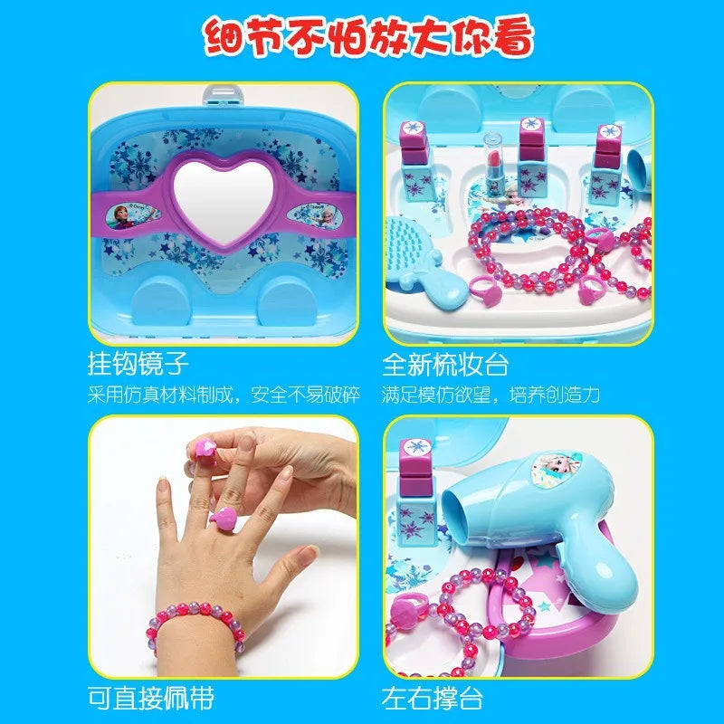 Simulation de maquillage Disney Frozen Accessoires Jouets Authentiques autorisés Elsa Princesse Valise Enfants Jouer Maison Fille
