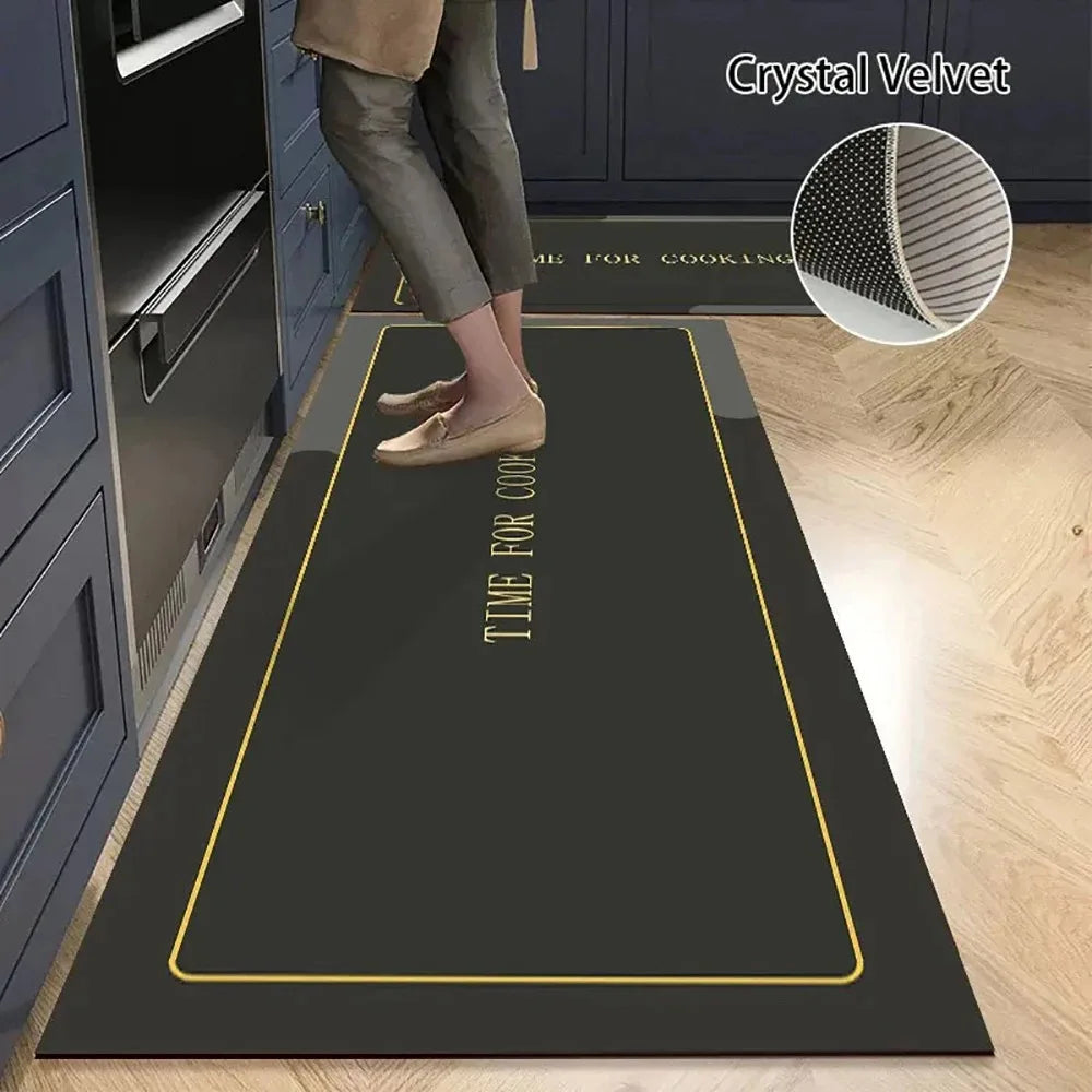 Tapis de cuisine antidérapant, longs tapis en velours de cristal pour le salon, tapis de pied absorbants, paillasson de chambre, paillasson transparent, petits tapis