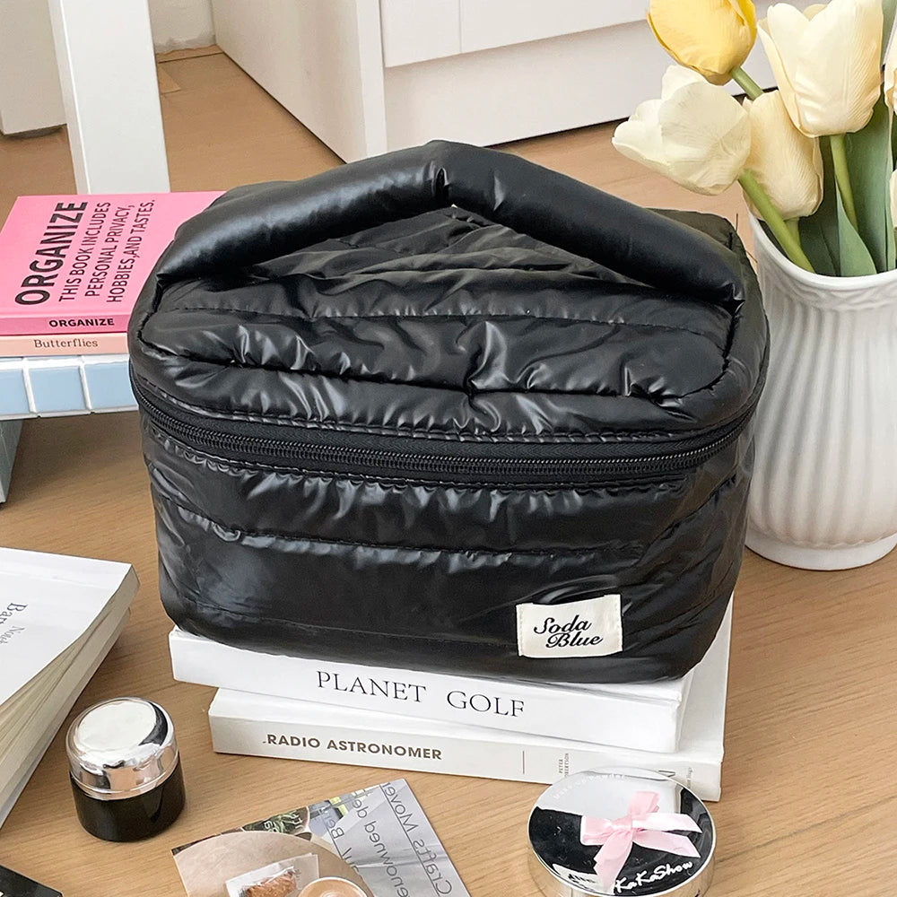 Sac grande capacité, maquillage imperméable, sac à main, voyage, femme, produits cosmétiques, articles de toilette, pochette, élégante fermeture éclair carrée pour femmes