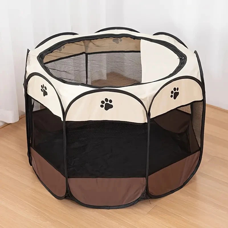 Clôture octogonale pour animaux de compagnie de la salle de maternité Cat, tissu oxford imperméable et résistant aux rayures, tente pliante pour chat, nid de nid de chat