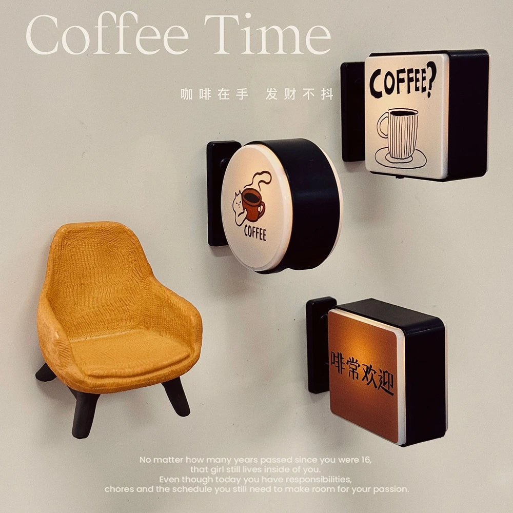 Mini lightbox réfrigérateur aimant café japonais tourisme créatif souvenir magnétique lumineux boîte de lumière décoration maison cadeau
