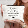 Merci Maîtresse Imprimer Sac de cosmétiques de voyage Sac de rouges à lèvres Trousse Pochette Sacs pour femmes Cadeau de retour à l’école