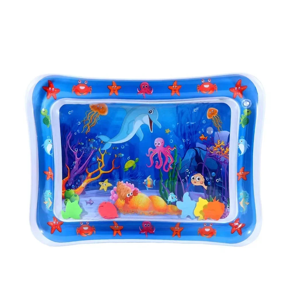 Tapis de jeu gonflable pour bébé en PVC, coussin gonflable, temps passé sur le ventre, matelas d’eau pour tout-petits, éducation précoce, développement d’activité, jouets