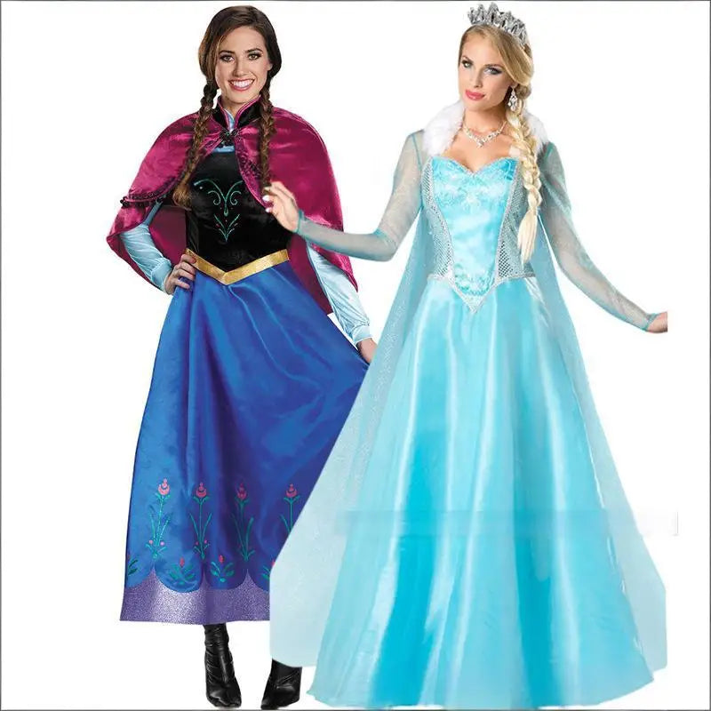 Robe de princesse Elsa Anna, cosplay, maquillage, bal, robe d’Halloween, costume de carnaval