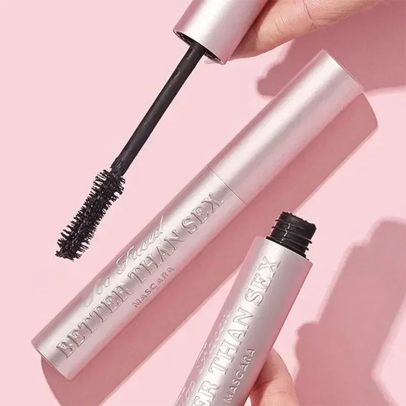 Mascara Long Cil Longue tenue - Oeil de chat Sex make up Big Eyes Nourish Waterproof Sweatproof Bushy Long Volume Maquillage lisse en aluminium rose 8ml