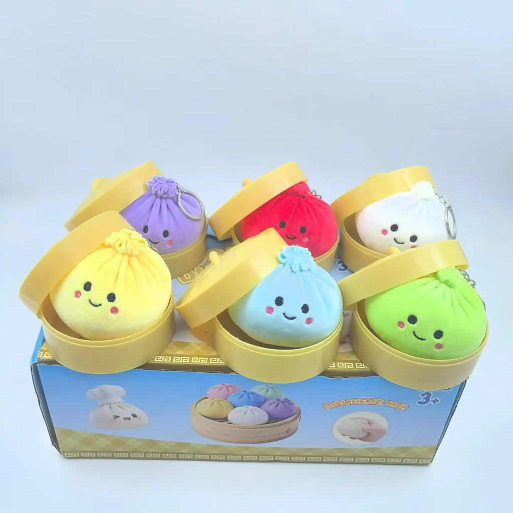 Boules de peluche en peluche, boules anti-stress, jouets sensoriels sur neige, simulation alimentaire, petits pains à la vapeur, boule de pâte pressée, cadeaux