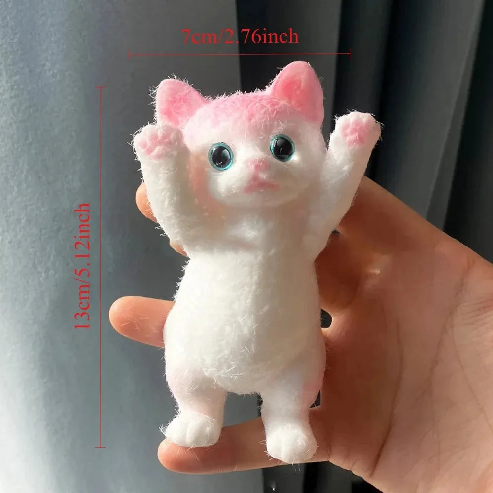 13CM Mignon Taba Chat moelleux, moelleux, collant, réaliste, chat, stress soulageant, simulation de jouet, poupée Chats, cadeau éjectable pour enfants, adultes
