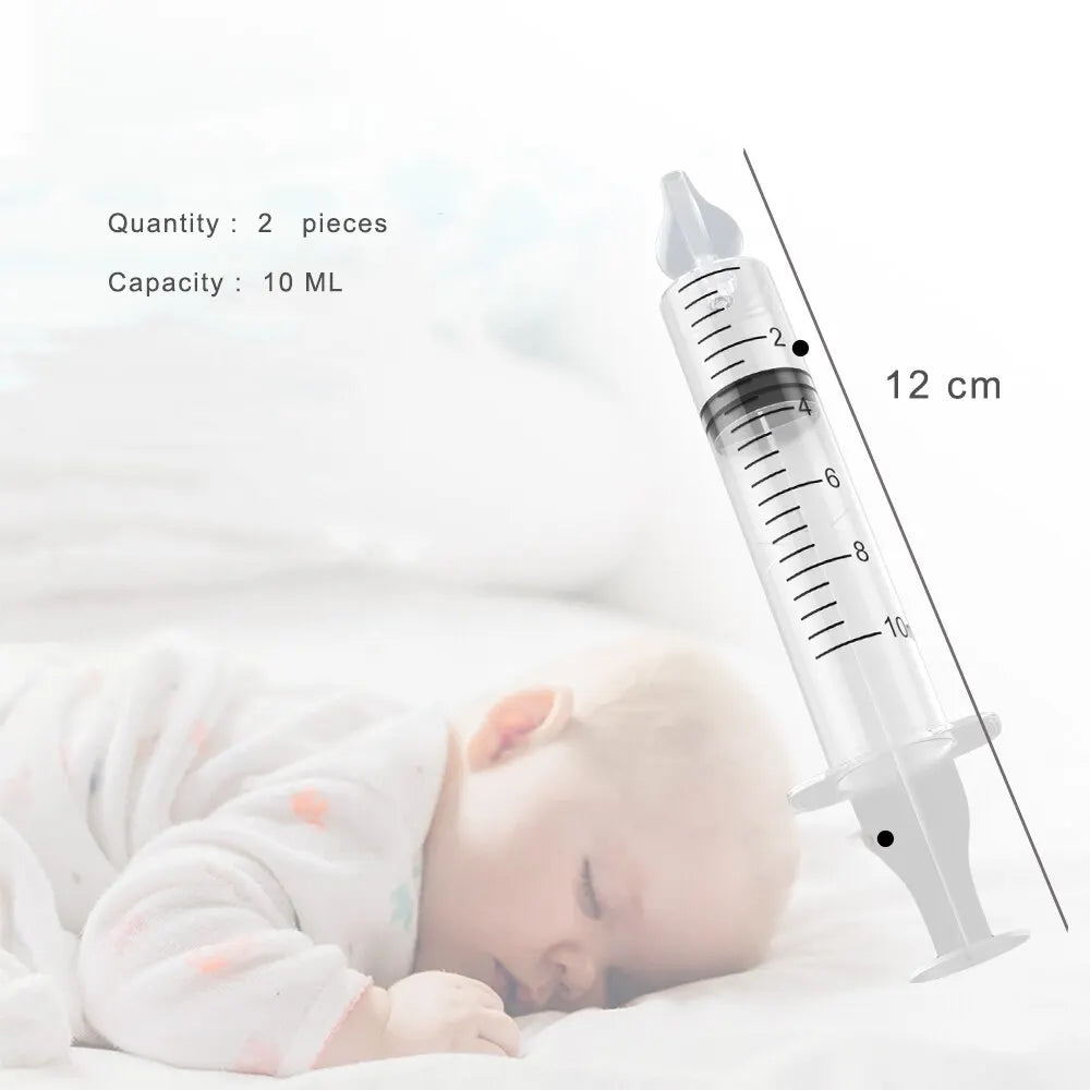 Nettoyant nasal pour bébé 2Pcs Nasal Washer Needle Tube Washer 10ML Aspirateur nasal pour nourrissons Nettoyant seringue Lavage Outils de soins pour bébés