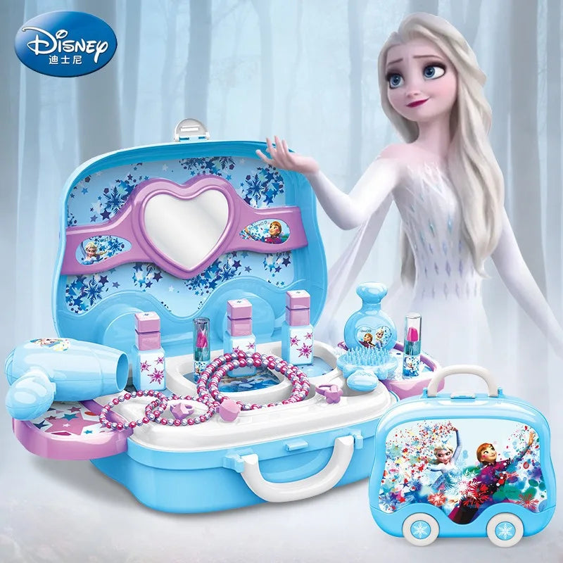 Simulation de maquillage Disney Frozen Accessoires Jouets Authentiques autorisés Elsa Princesse Valise Enfants Jouer Maison Fille