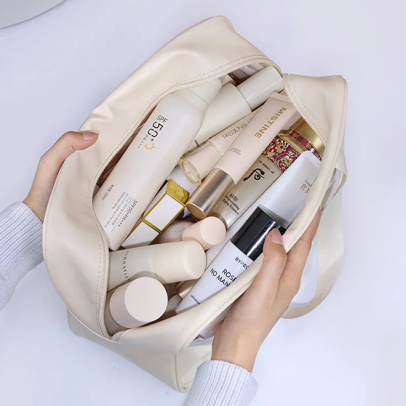 Sac cosmétique de voyage portable Sac de maquillage transparent pour femmes Sacs de bain grande capacité Étui de rangement multifonction imperméable