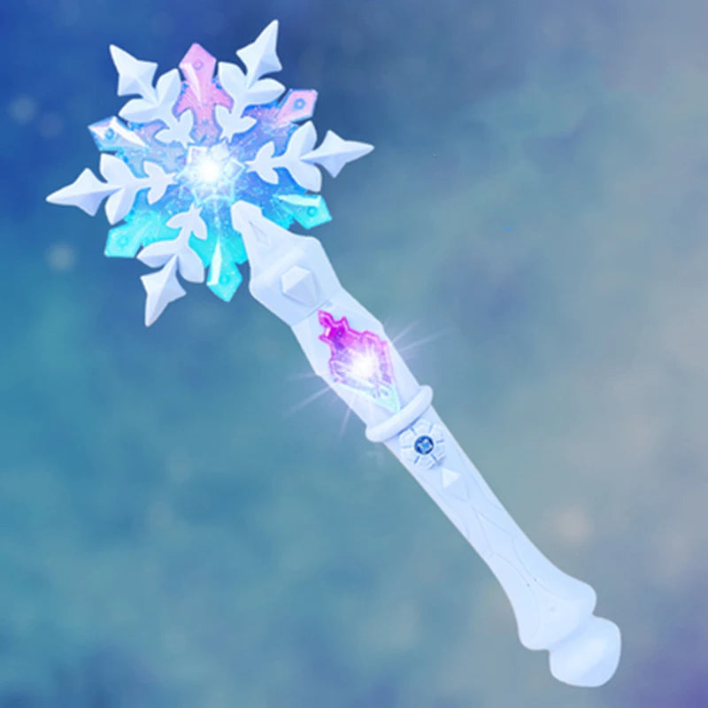 Ventes en hot Anime Frozen Princess Elsa Musique Magie Flocon de neige Baguette Bague Couronne Coffret Maquillage Jouets L’anniversaire de la fille Cadeaux de Noël