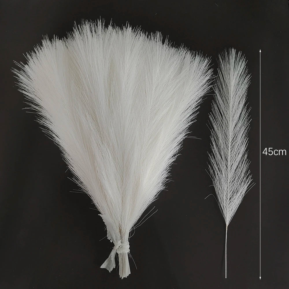 10 pièces Pampas artificiels, herbe moelleuse, roseau, fausse plante pour l’anniversaire, mariage, fête à la maison, décoration de vase, bouquets de fleurs, bricolage