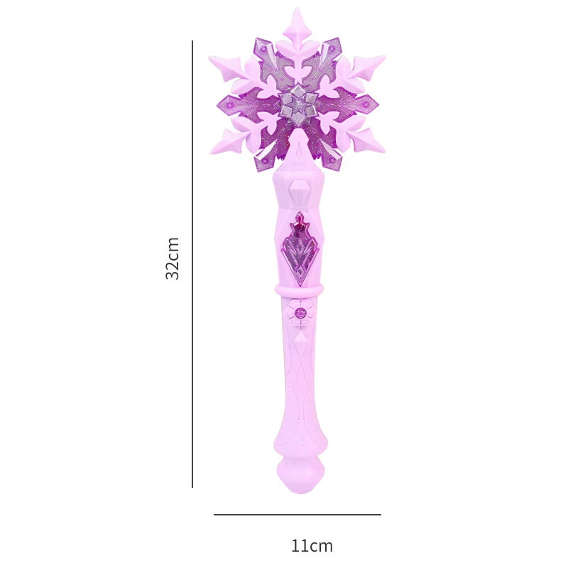 Ventes en hot Anime Frozen Princess Elsa Musique Magie Flocon de neige Baguette Bague Couronne Coffret Maquillage Jouets L’anniversaire de la fille Cadeaux de Noël