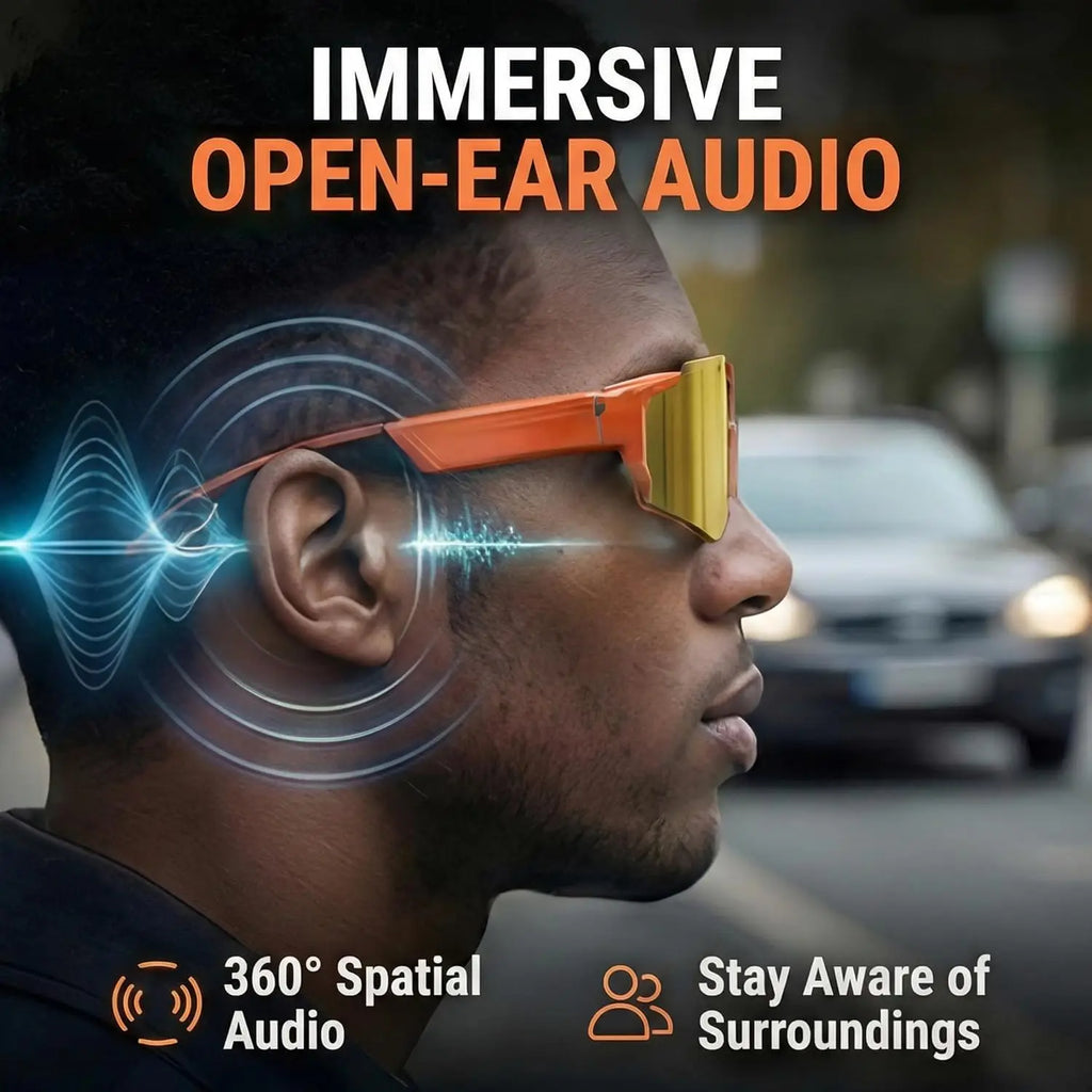 AI Voice Translate Lunettes intelligentes SPORT 1200P Caméra d’enregistrement vidéo Bluetooth WiFi Anti-Shake Lentille polarisée Conduite Lunettes de sport