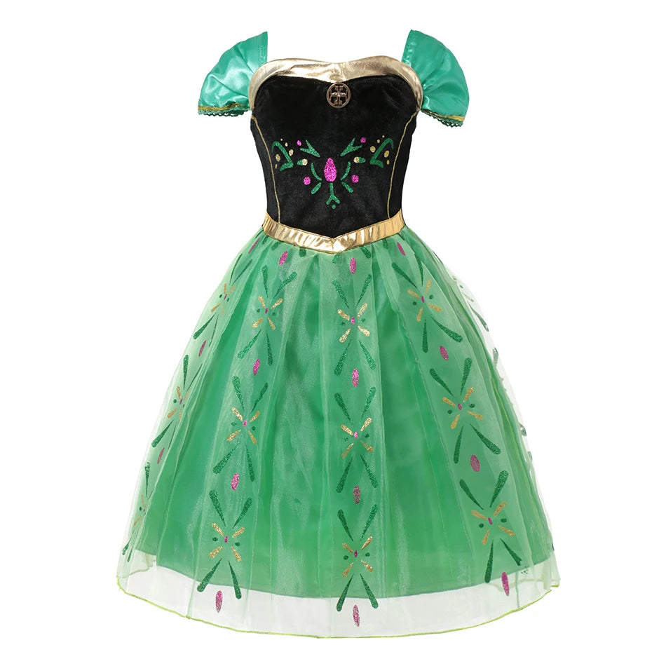 2026 Enfants Princesse Costume Filles Elsa Anna Robe Carnaval Cosplay Blanche Neige Aurora Moana Raiponce Sirène Belle Fête Tenues