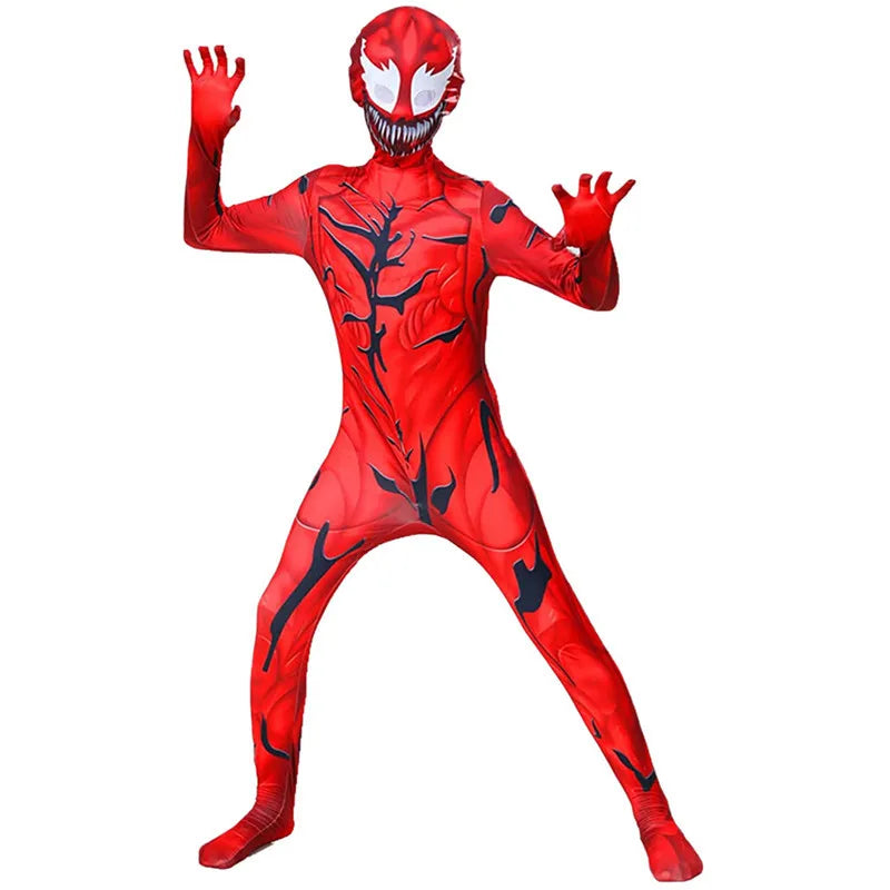 Super-héros pour enfants Grenouillère Personnage de film Jeu de rôle Masque Costume d’Halloween Araignée Motif Costume Enfants Cadeau de vacances