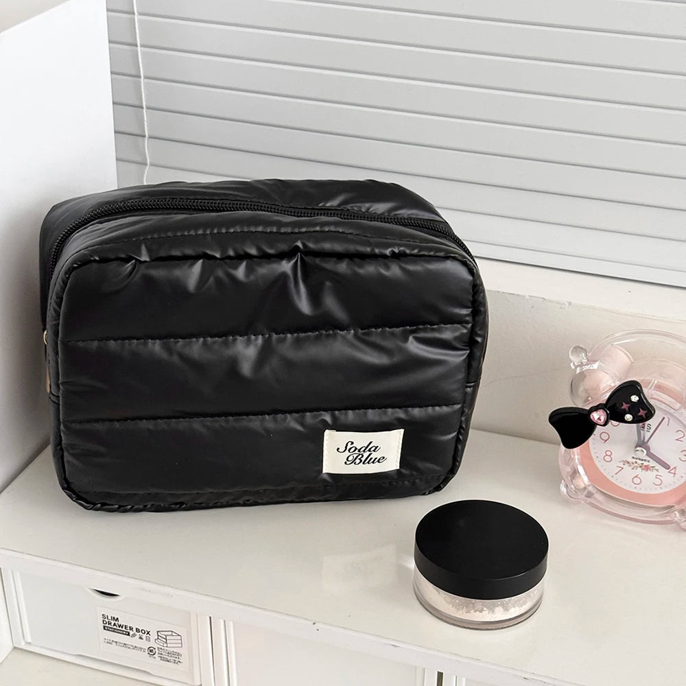 Sac grande capacité, maquillage imperméable, sac à main, voyage, femme, produits cosmétiques, articles de toilette, pochette, élégante fermeture éclair carrée pour femmes