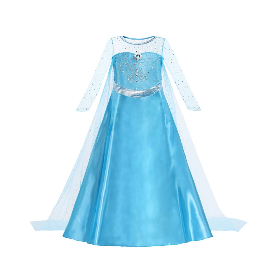 2026 Enfants Princesse Costume Filles Elsa Anna Robe Carnaval Cosplay Blanche Neige Aurora Moana Raiponce Sirène Belle Fête Tenues
